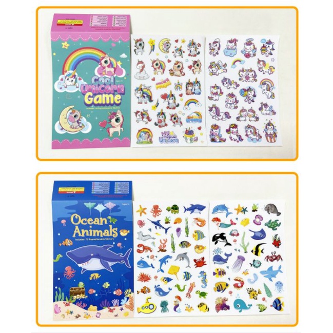 Sticker Reusable Anak Kualitas Premium / Sticker Waterproof Karakter