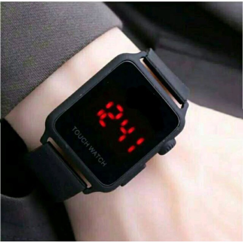 Terima Cod)Jam Tangan Wanita/Pria Touch Watch Strap Rubber)