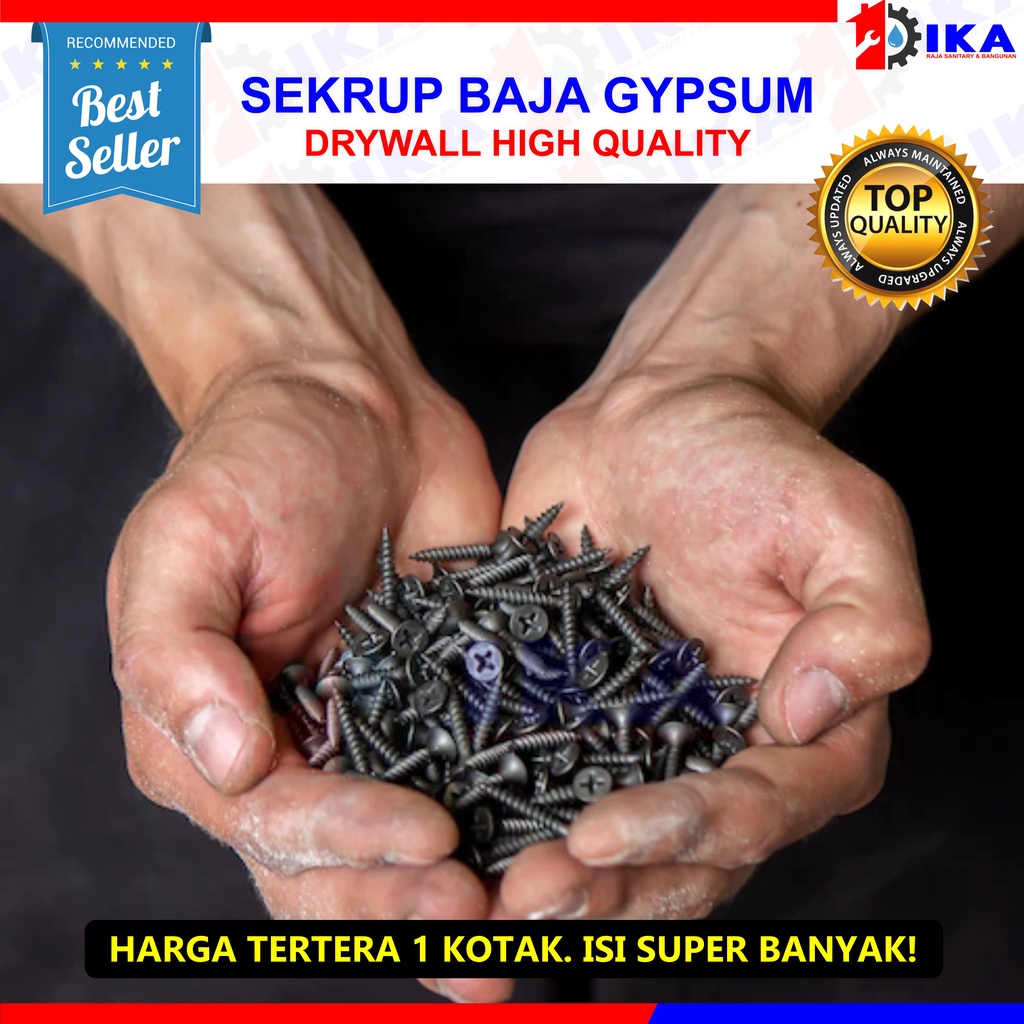 [Harga per Kotak] Sekrup Gypsum Baja / Baut Skrup Kayu Drywall Screw Sekrup Gypsum Skrup Gipsum Kayu Drywall 1 11/4 11/2 2 Inch