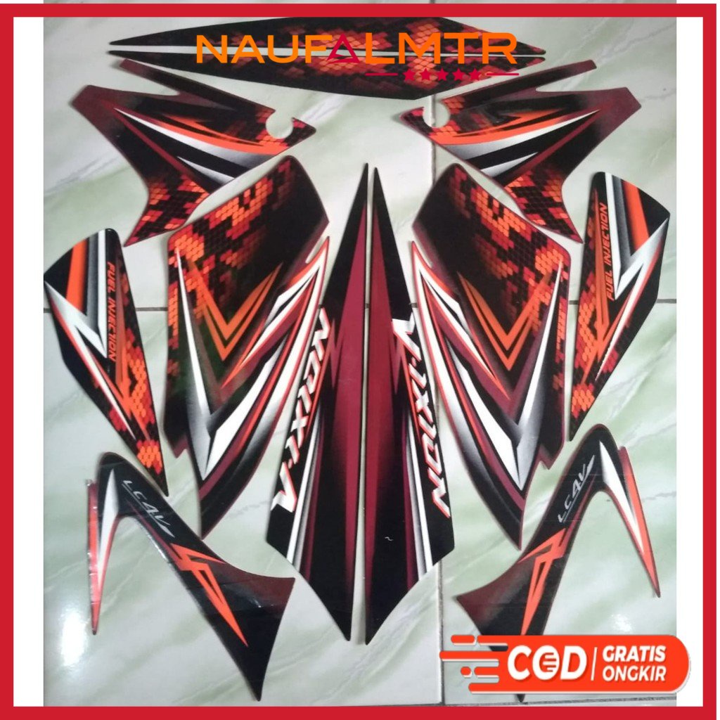 Striping Stiker yamaha vixion old 2009 merah