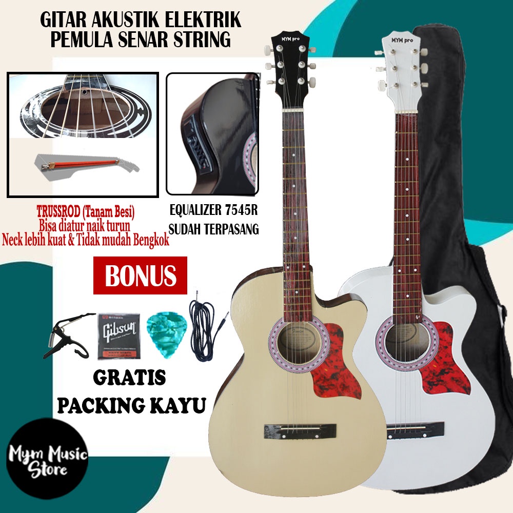 Gitar Akustik Elektrik Model Mympro Equalizer 7545R Tanam Besi