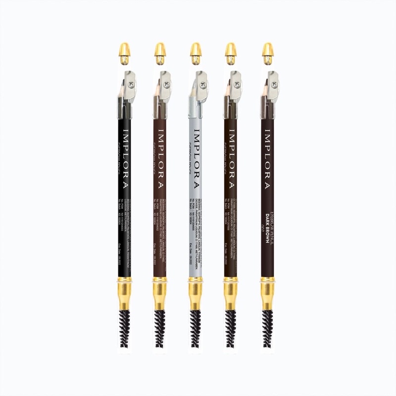 IMPLORA Pensil Alis Implora 2.5gr / Softbrow Pensil ( Eyebrow Pencil + Spoolie + Sharpener ) BPOM