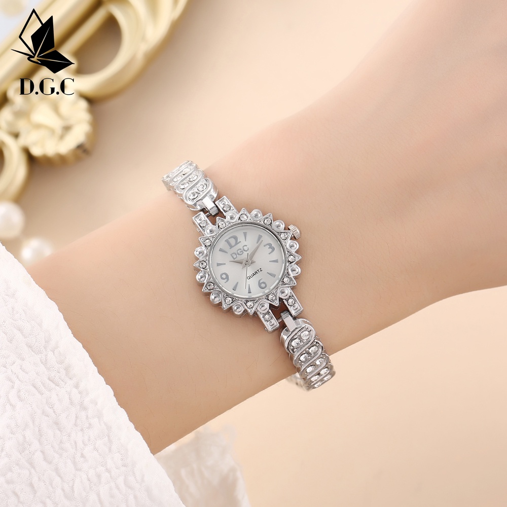 ✨DGC✨JAM TANGAN WANITA ANALOG MURAH HARGA GROSIR RANTAI CRYSTAL KRISTAL PREMIUM WATCH MURAH  W242