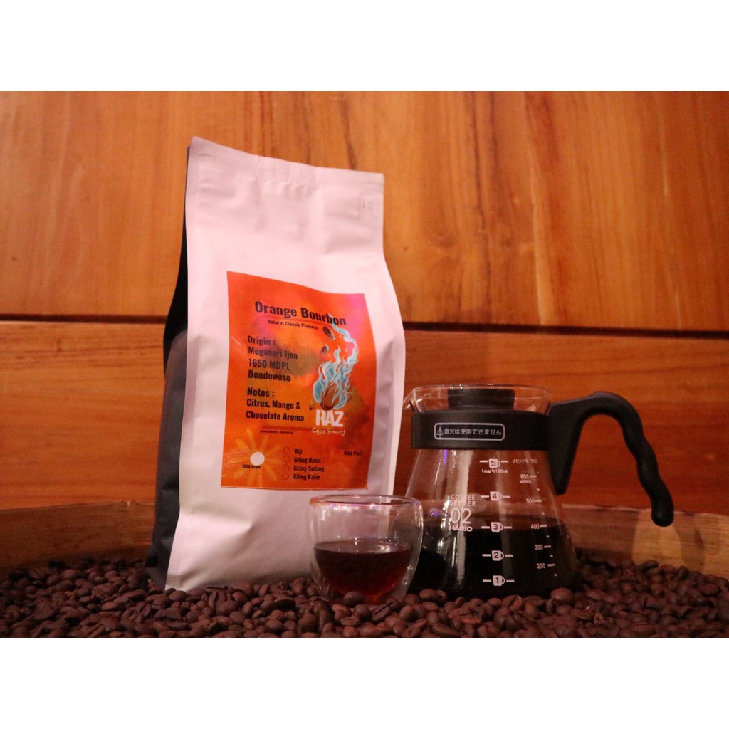 

Arabica Orange Bourbon Natural - Kopi Arabica - 1Kg - RAZ Coffee