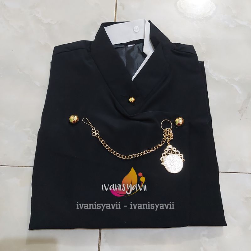 Set Baju Adat Jawa Cowok / Baju Manggolo | Nuansa Solo Hitam | Motif Semen Romo 01