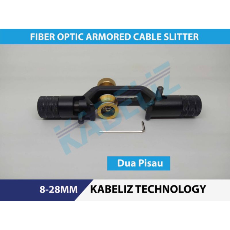 Pisau Pengupasan Lapis Baja Melintang 8-28MM Fiber Optik FTTH Armored Fiber Cable Slitter Dua Pisau Double head