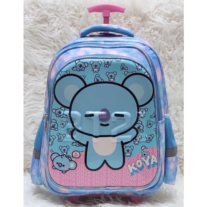 Tas Troli Sekolah SD Bt21 bts Import 3 Sleting trolley bag for school