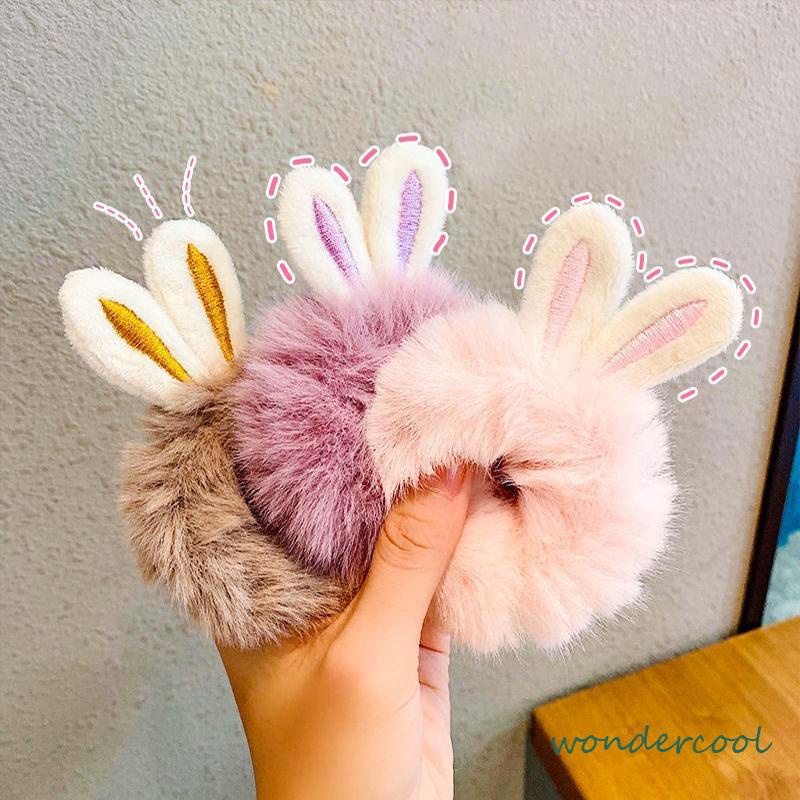 Ikat Rambut Bulu Elastis Motif Kartun Lucu Kelinci Rabbit Korean Style-Won