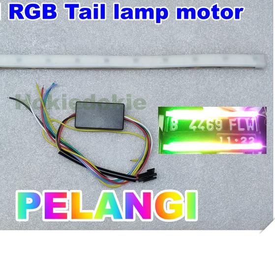 Led tail lamp RGB motor pelangi 28cm - Satu Baris