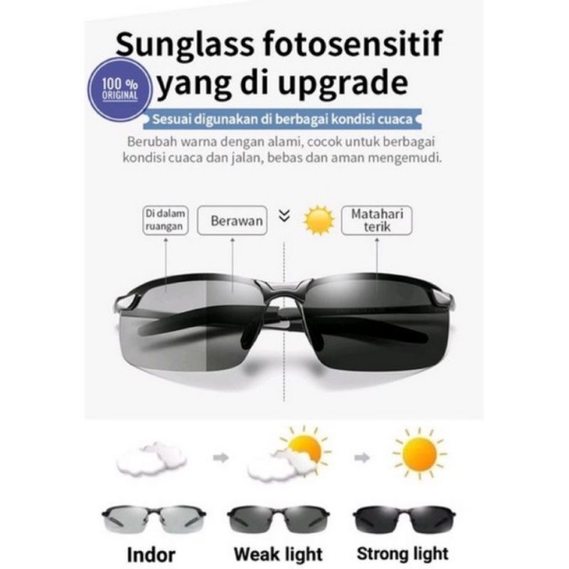 KACAMATA PHOTOCROMIC POLARIZED UV400 PRIA WANITA