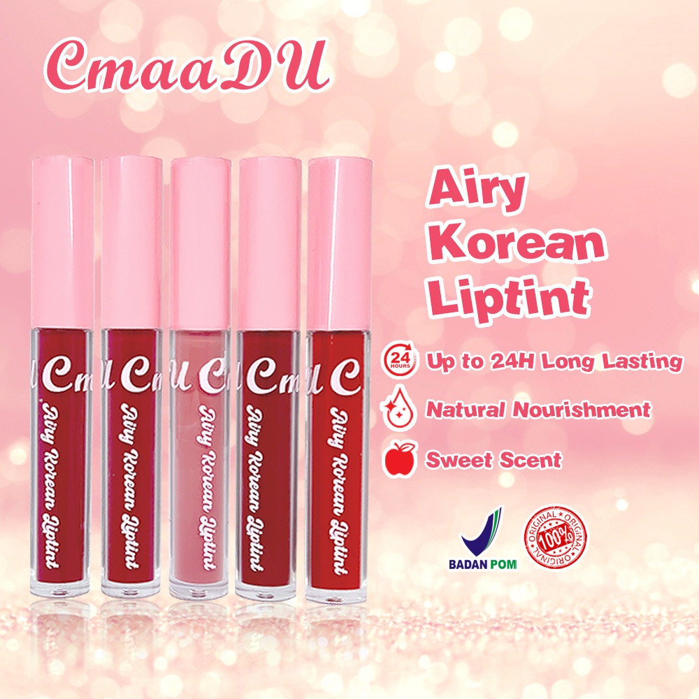 BPOM CMAADU AIRY KOREAN LIPTINT Liptint korea Tahan lama Waterproof Transferproof LONGLASTING