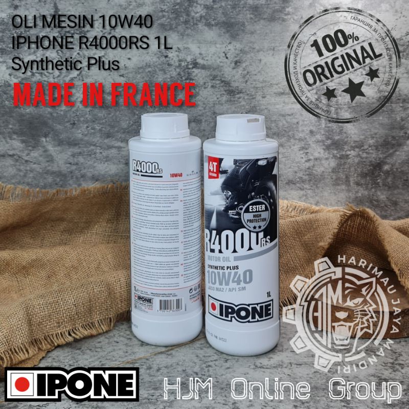 OLI MESIN MOTOR 4 TAK IPONE R4000 RS 10W40 10W-40 1L ORIGINAL FRANCE