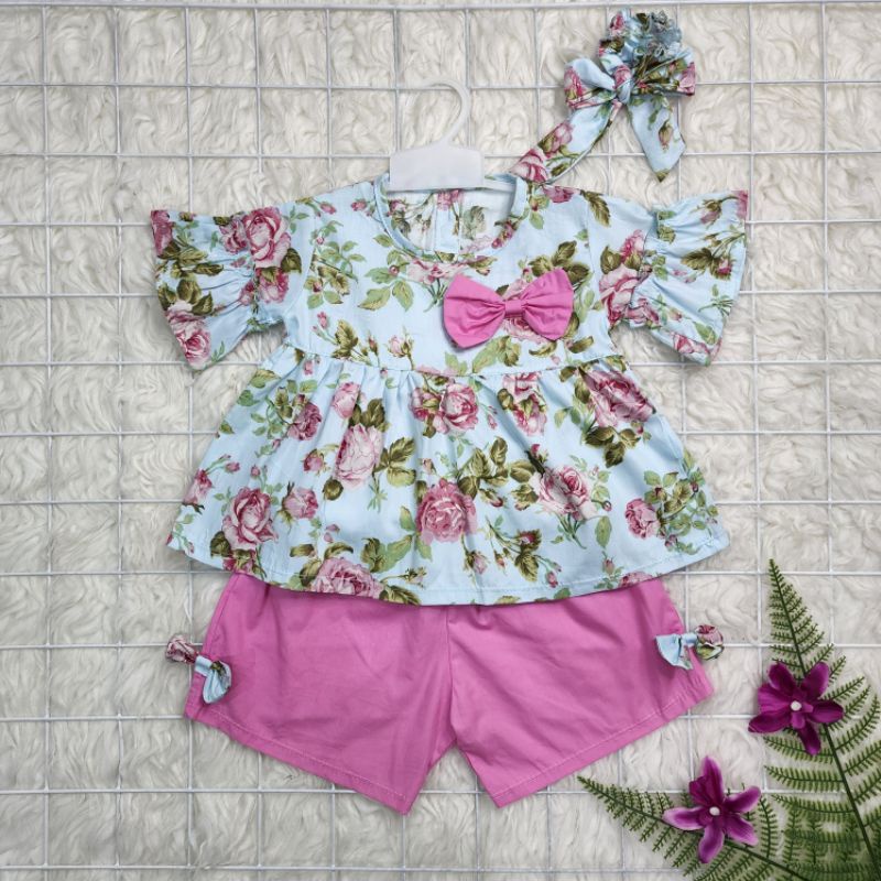 Baju bayi perempuan stelan celana baby girl