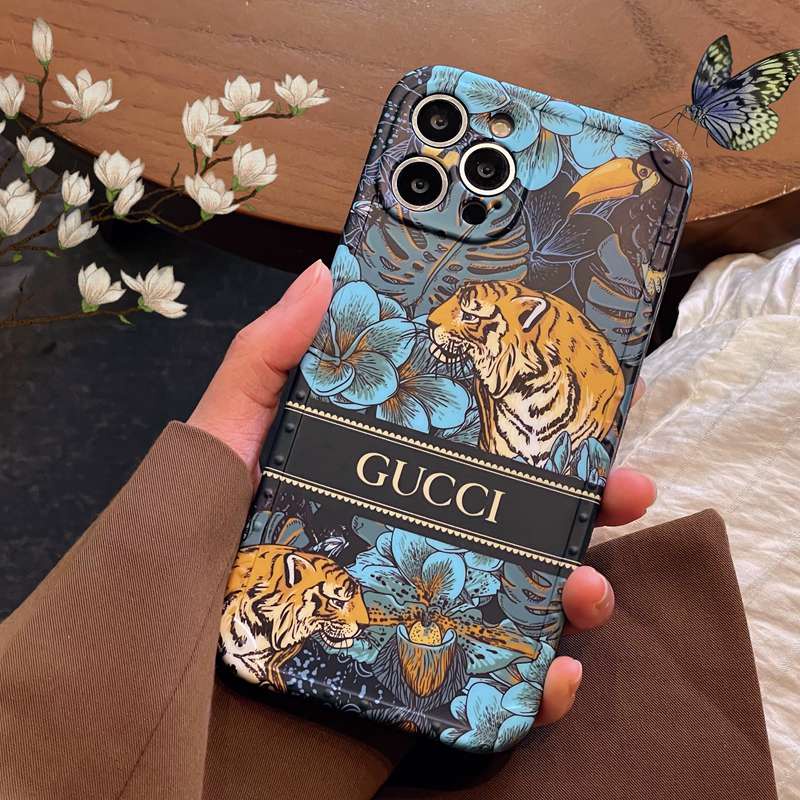 Merek Mewah IMD Case HP iP iPhone X Xr Xs Max14 Plus+Apple11 12 13 Pro Max Wanita Silikon Cover Phone Casing Gucci Vintage Tiger