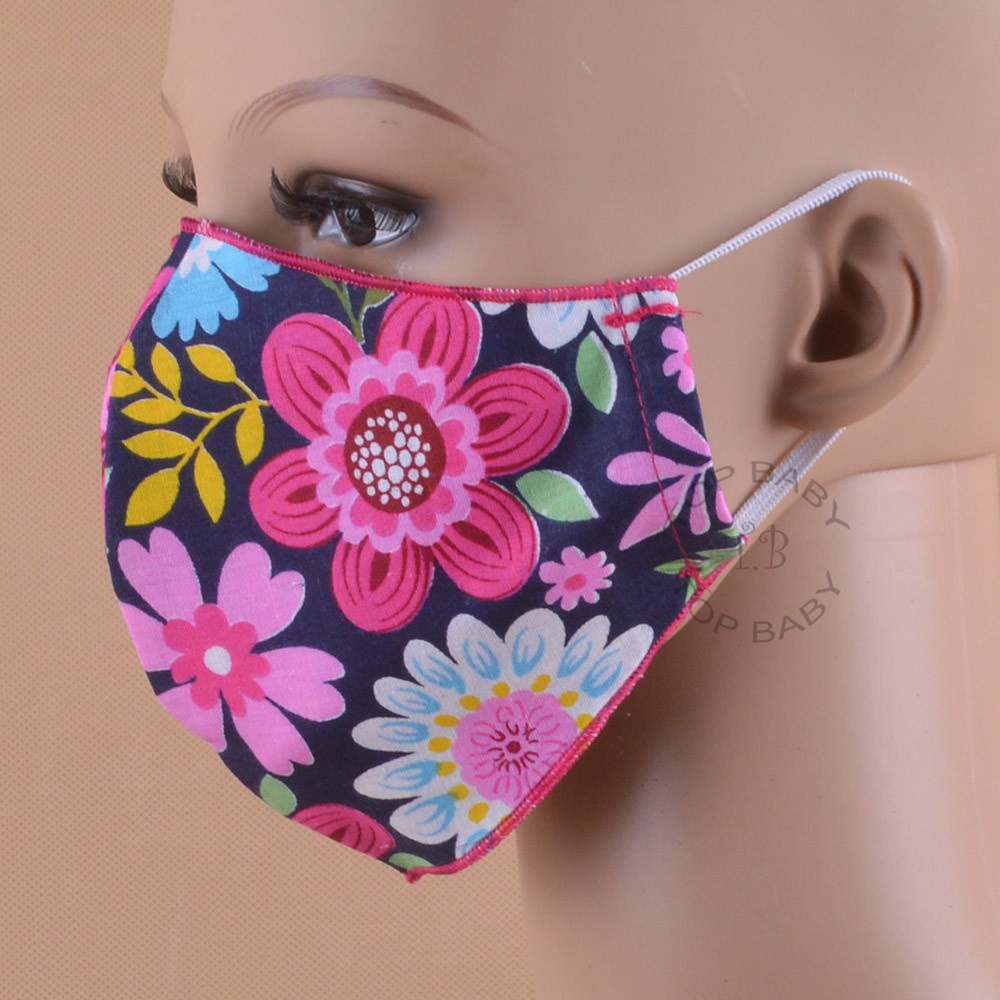 Masker Kain Motif Batik dan Bunga 3 Ply - 4368