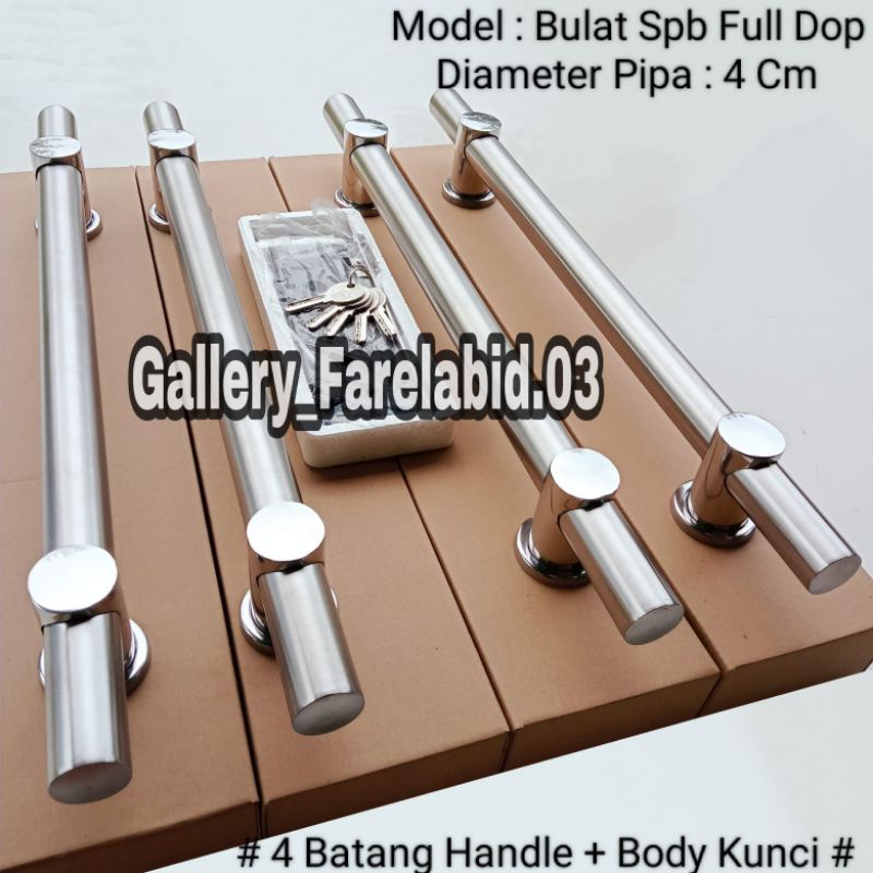 80 Cm Handle Pintu Rumah Stainless Steel Bulat Jumbo 60 Cm Full Set Body Kunci Gagang Pintu Rumah Modern Mewah 45 Cm Set Bodi Pelor Pegangan Pintu Kupu Tarung Besar Tarikan Pintu Rumah Utama Minimalis