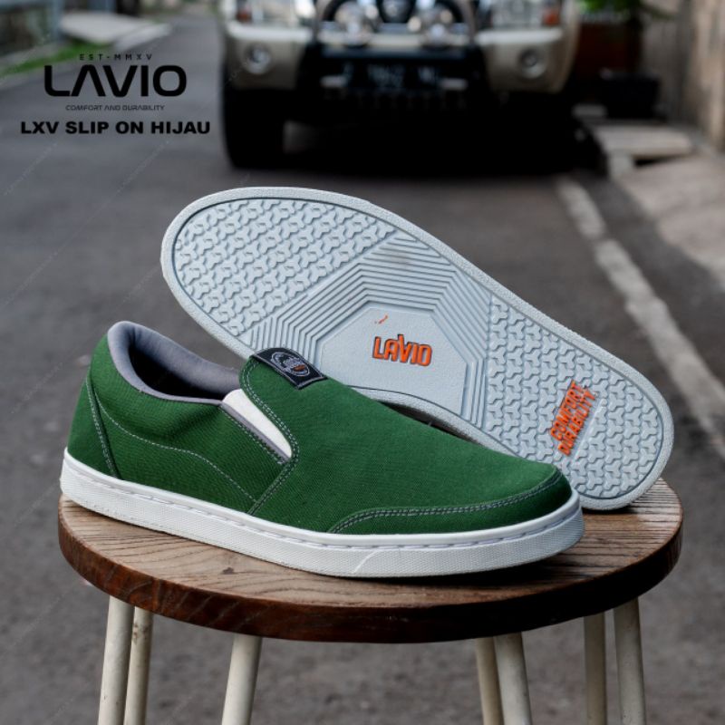 Sepatu Pria Casual Slip On Santai Kerja Jalan Jalan Lavio LXV Slop Original High Premium Quality