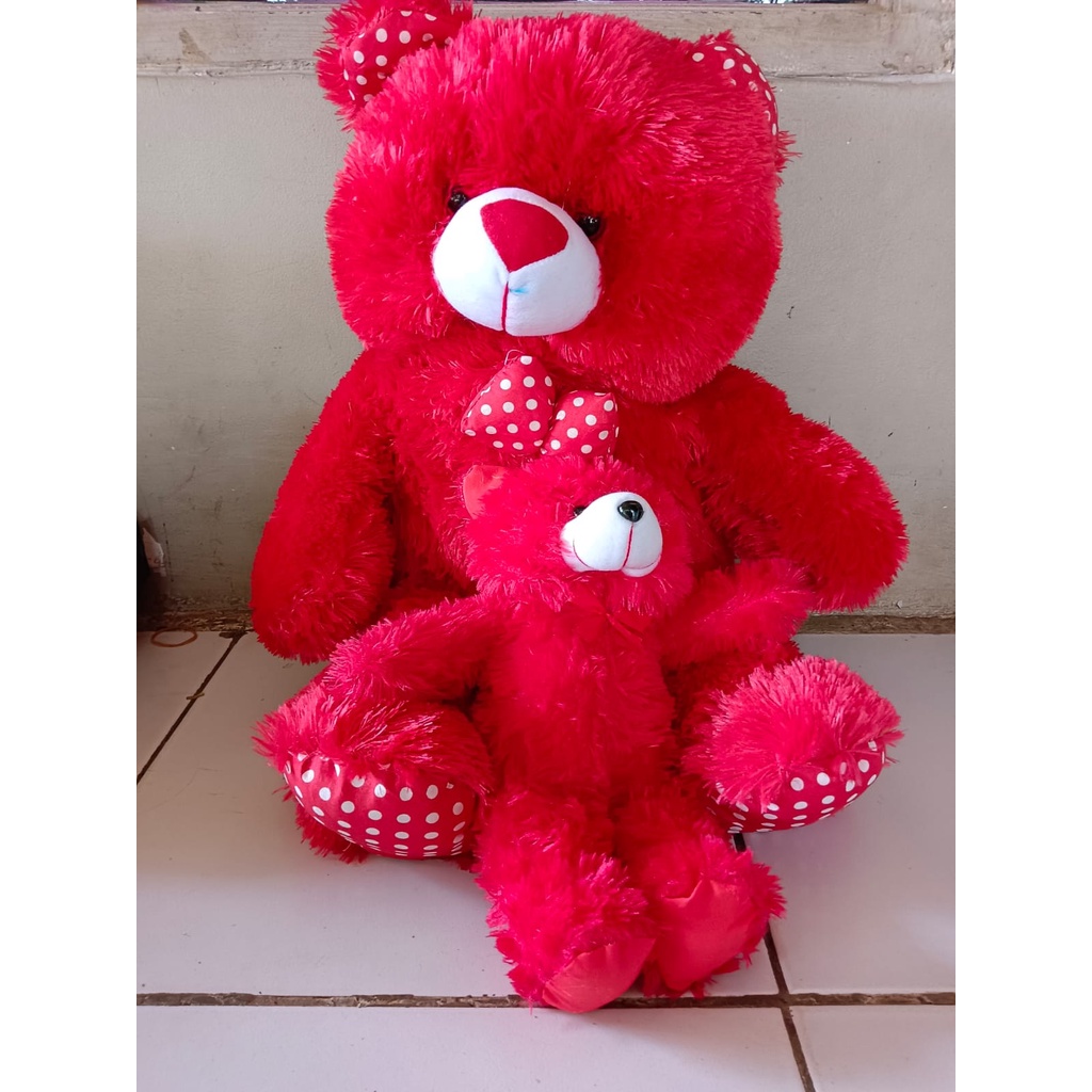 Paket hemat Boneka teddy bear jumbo 70cm beranak ( 1besar 1 kecil )