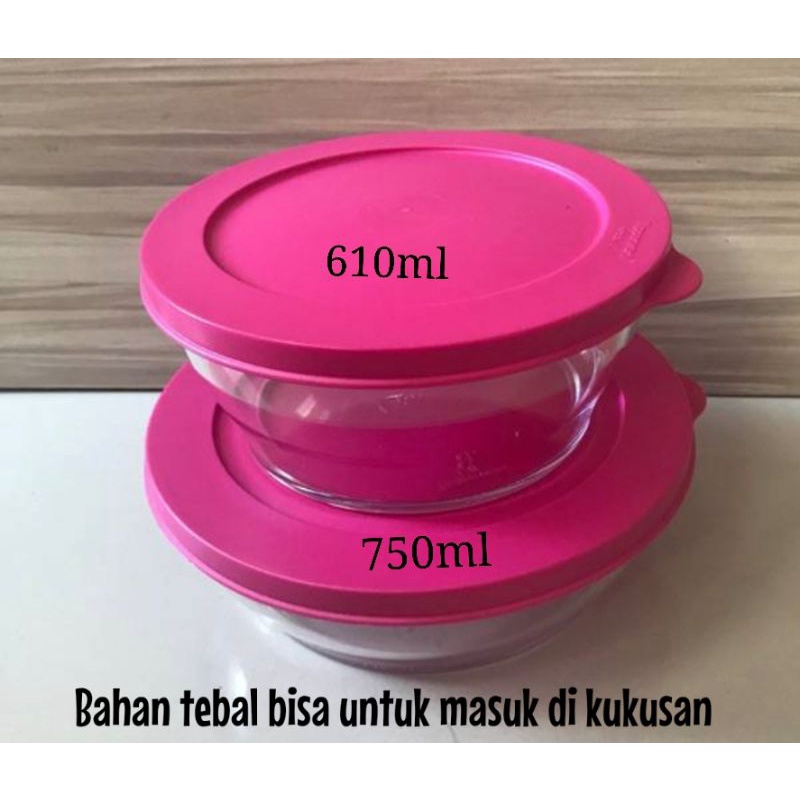 clear bowl bening tutup pink clear bowl Tupperware