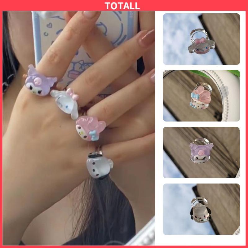 COD Cincin Kuromi Melody Adjustable Resin Retro Gaya Untuk Wanita-Totall