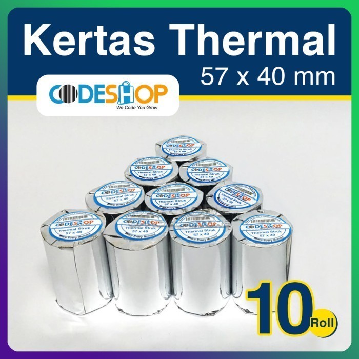 

Kertas Thermal Codeshop 57x40 mm 1 Pack isi 10 Roll DEVINA36