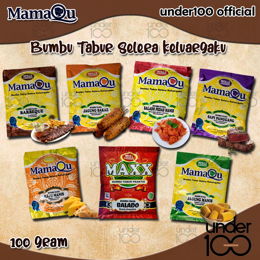 

❤ UNDER100 ❤ MamaQu Bumbu Tabur Aneka Rasa 100 gram | Balado Pedas Manis | Barbeque | Jagung Bakar | Jagung Manis | Keju Manis | Sapi Panggang | MAXX Balado | BPOM