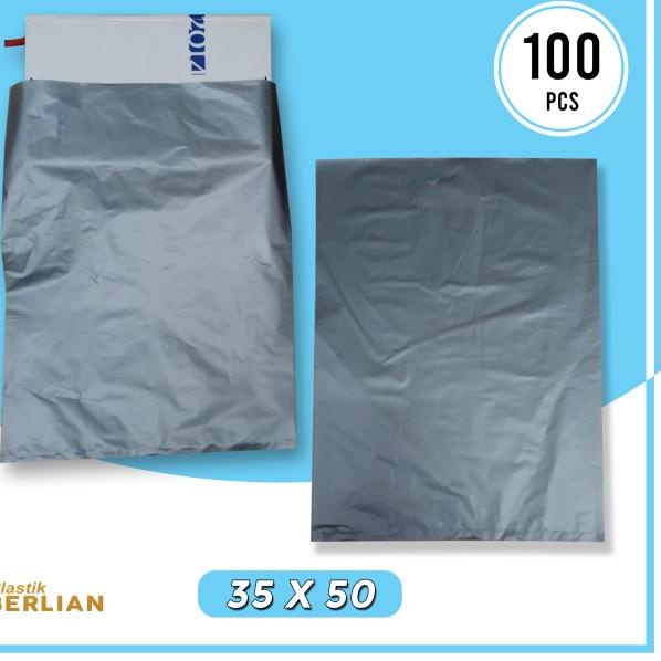 

Plastik HD Tanpa Plong 35 x 50 cm Plastik Packing Silver - Isi 100pcs