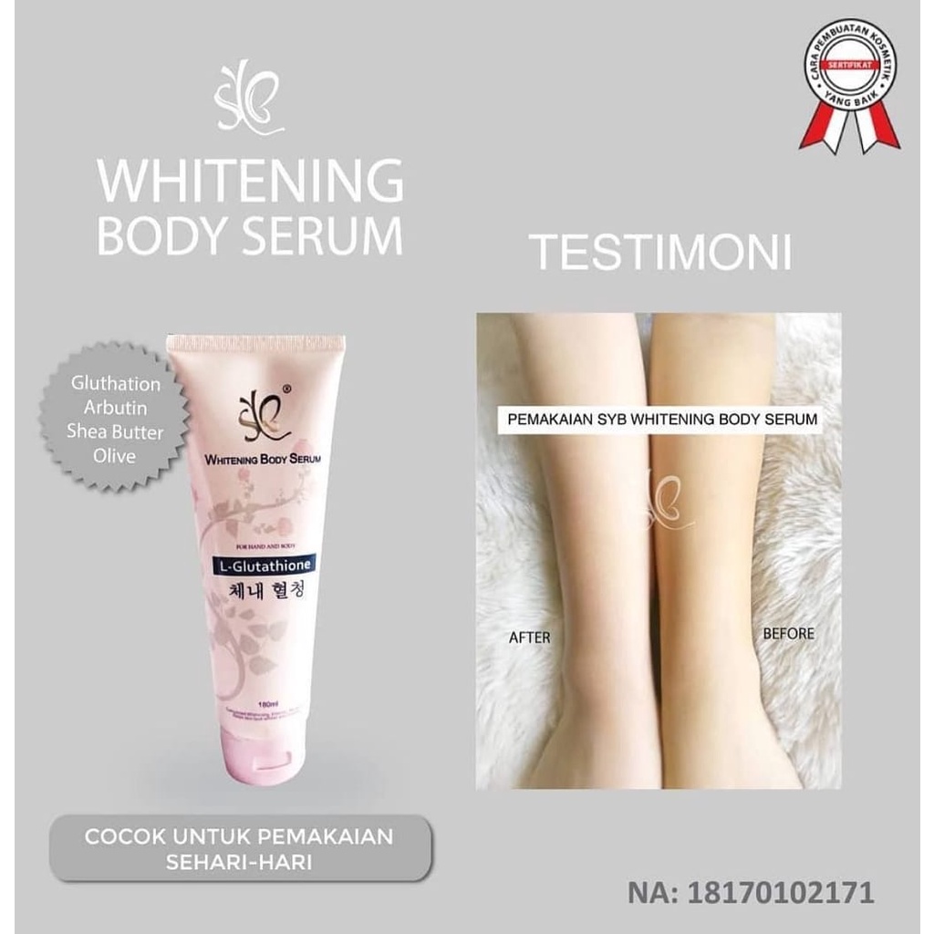 SYB Whitening Body Serum/Sparkling Body Serum with Glitter - L- Glutathione