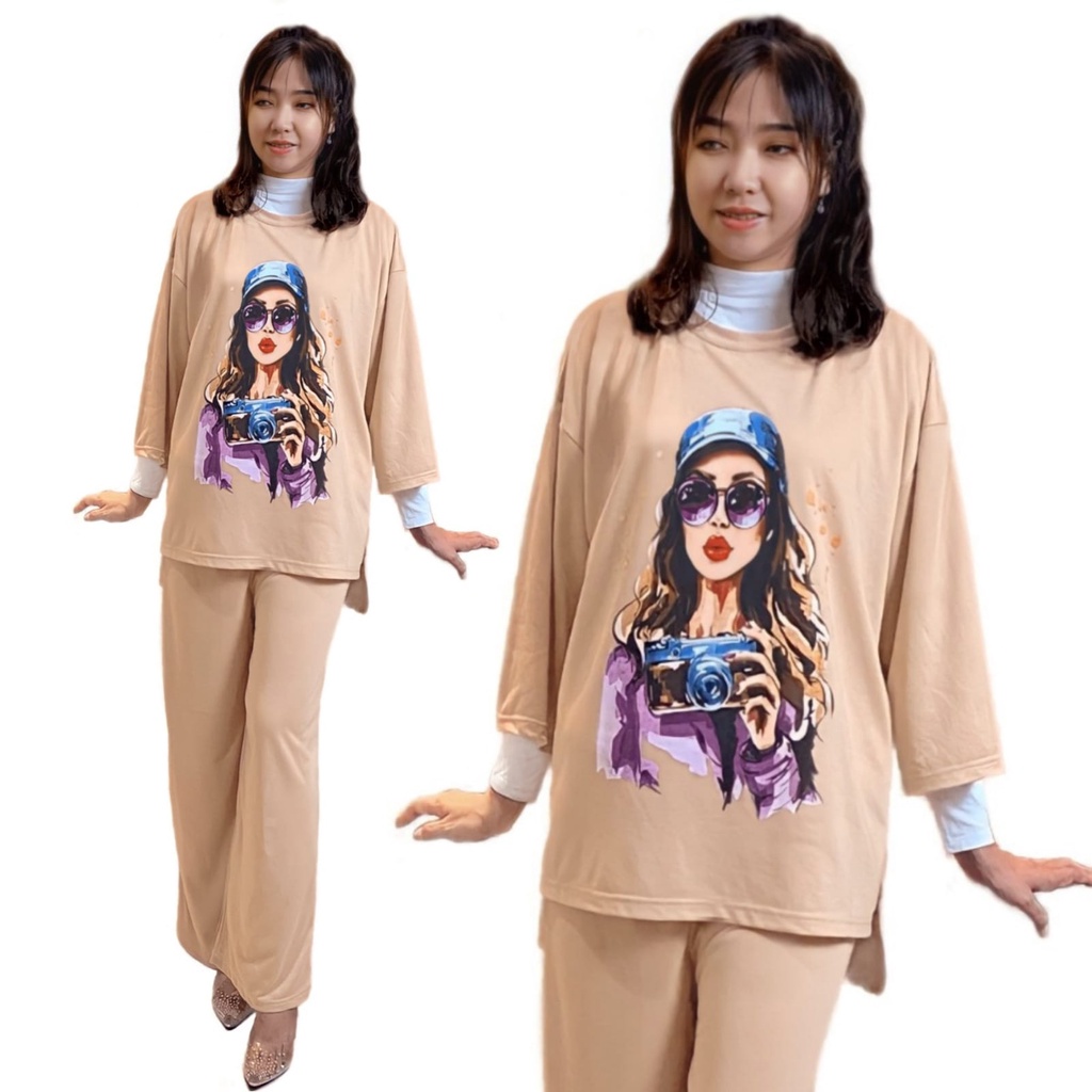 ONESET ATASAN OVERSIZE VIRAL KAOS JUMBO WANITA