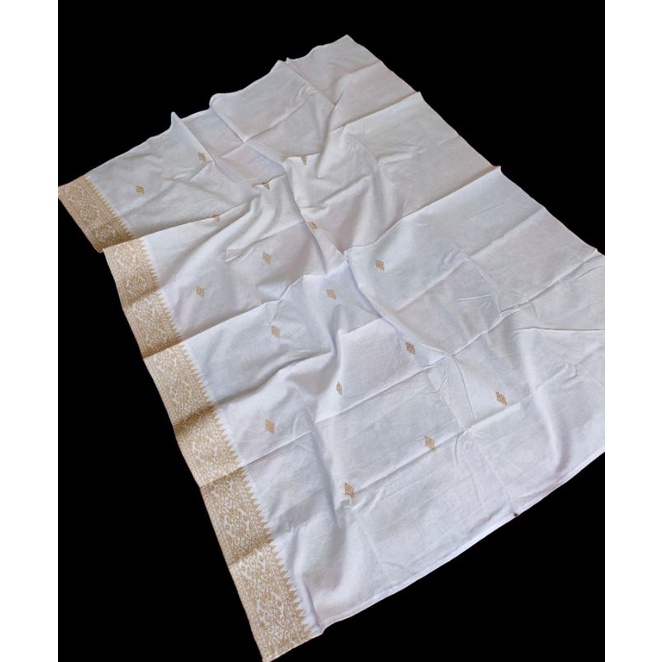saput putih cotton bordir emas