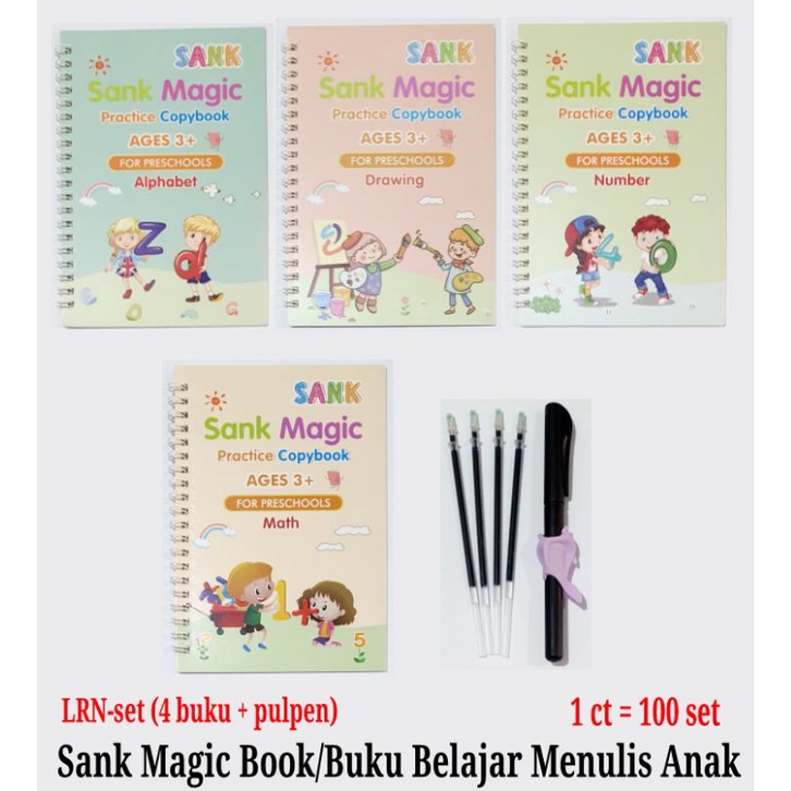 

Buku Sank Magic Practice Book (4 Buku + Magic Pen +Refill)