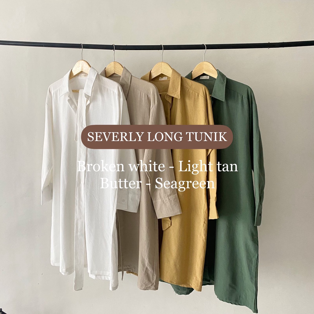 Severly Long Shirt | Tunik Linen Kemeja Panjang Tunik Premium Full Kancing [YEPPUOUTFIT]