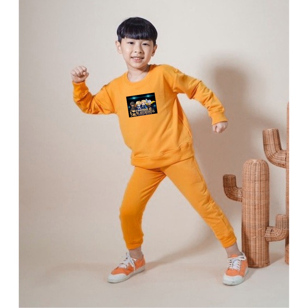 Setelan Sweater Anak Mobile Game Basic Oblong Size S,M,L/COD/Set anak