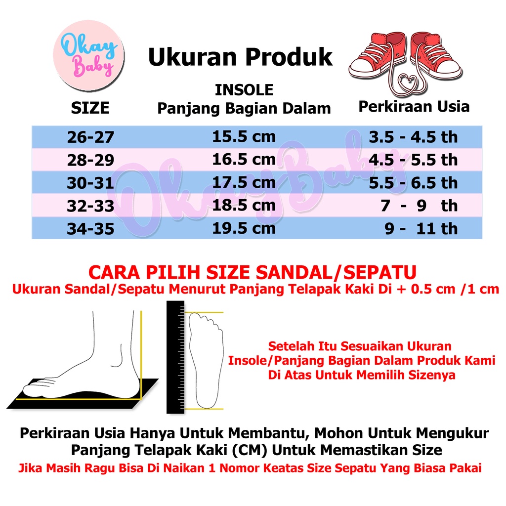 PROMO 12.12 PUNCAK Okaybaby B114 Sandal Slop Anak Laki-laki Perempuan Cewek Motif Karakte Lucu Termurah Sepatu Import Fashion Terbaru Kekinian