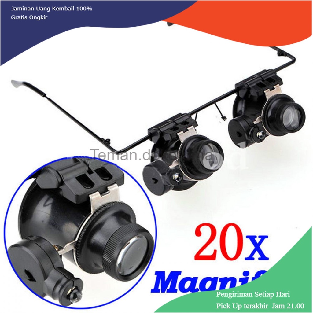 TD-PR2 Gorelax Kacamata Pembesar Reparasi Jam Perhiasan 20x Magnifier - 9892A