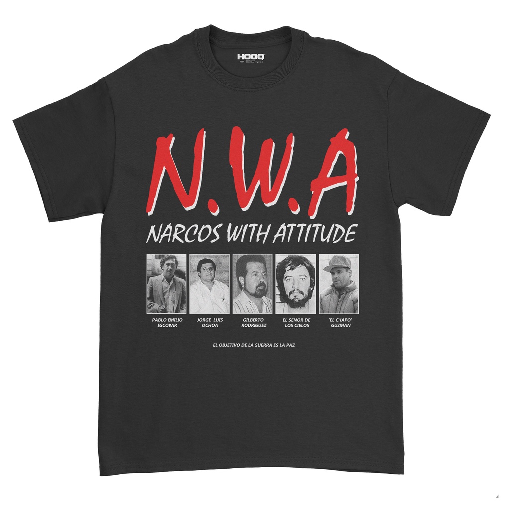KAOS MOVIE NARCOS WITH ATTITUDE - NWA / UNISEX / GILDAN / BAJU FILM / COD / PABLO ESCOBAR