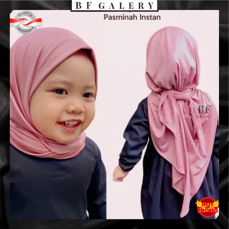 BFJ047 HIJAB SEGITIGA INSTAN ANAK JERSEY Usia 1-5 Tahun / Kerudung Instan Anak / Jilbab Segitiga Kids