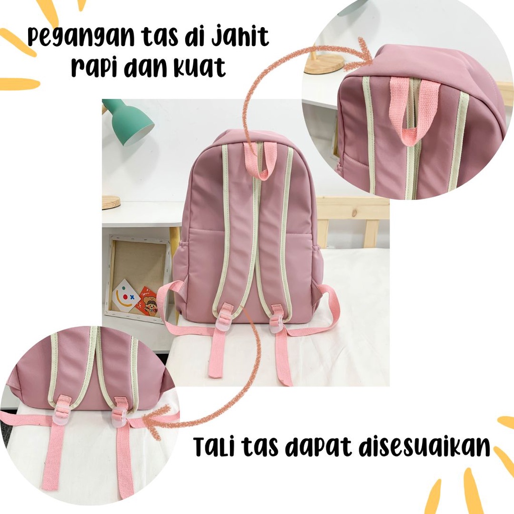 [MONA] Free Gantungan Tas -Tas Ransel Travelling dan Sekolah Model Cakep dan Lucu Kualitas Import Premium -M0211