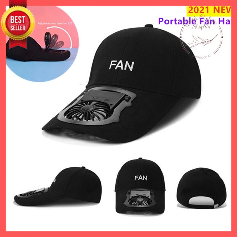 GOS- D203- Topi Kipas Angin Usb Topi Pria  &amp; Wanita Untuk Kegiatan Outdoor