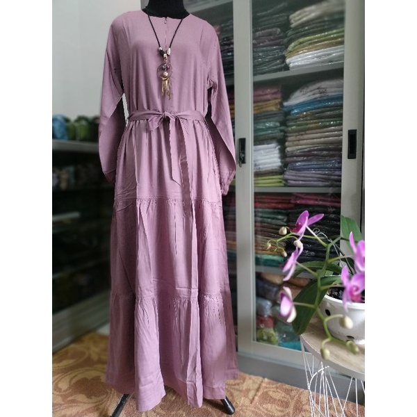 Gamis Polos Katun Rayon Twil Premium