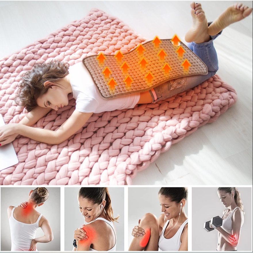 60x30cm Electric Heating Pad 75W Adjustable Sleeping Heating Pad Relieves Pain Lumbar Electric Blanket to Keep Warm in Winter 10-Level Fast Heat winter draped small electric blanket