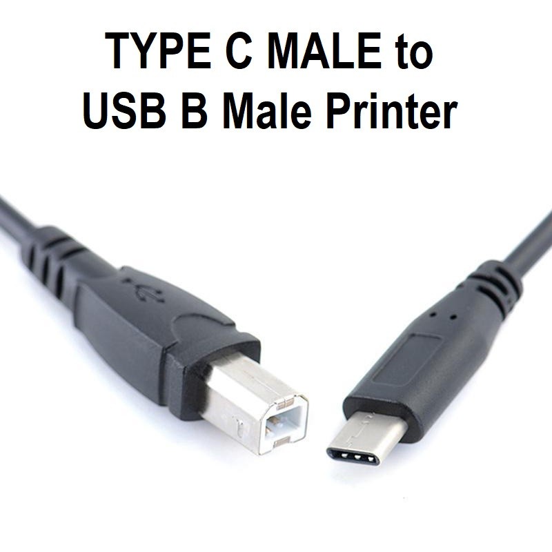 Kabel TYPE C Male to PRINTER USB B Male USB 2.0 Data MacBook HDD EXT