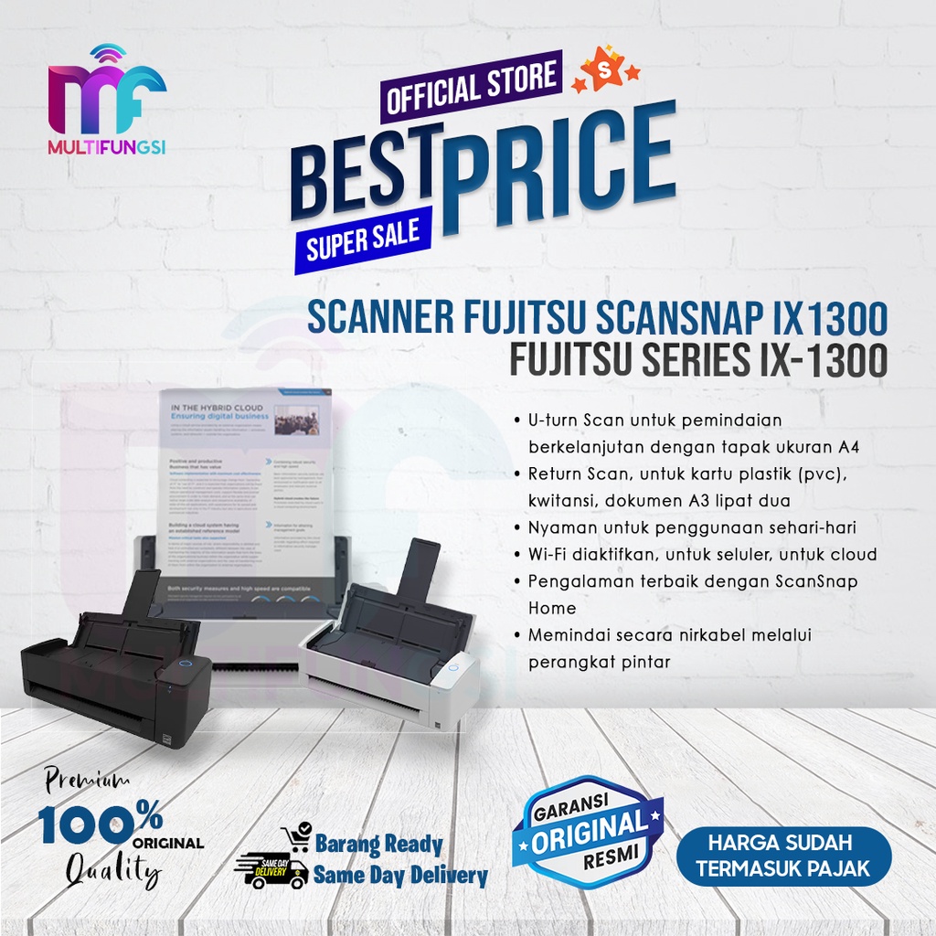 Scanner Fujitsu ScanSnap IX1300 Fujitsu Series IX-1300 Garansi Resmi