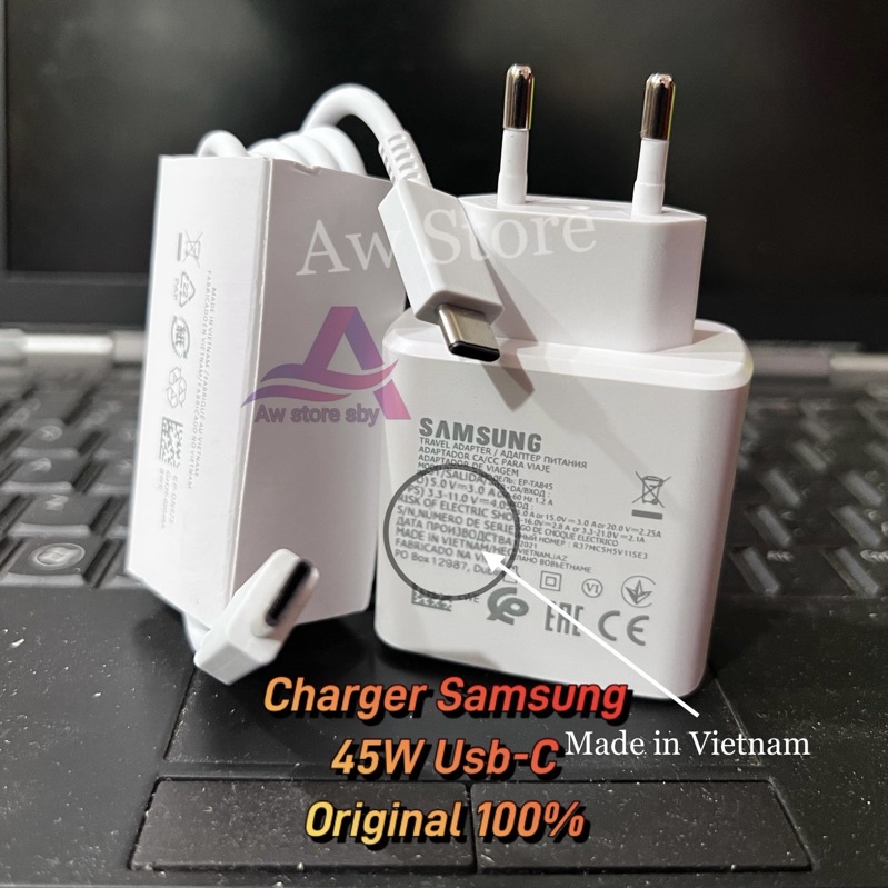 Power Charger Samsung Usb Type C To C 45W PD Super Fast Charging samsung 45Watt S10/S20/S21 FE/S22/S23/A23/A24/A33/A34/A53/A54/A72/A73/M52/M62