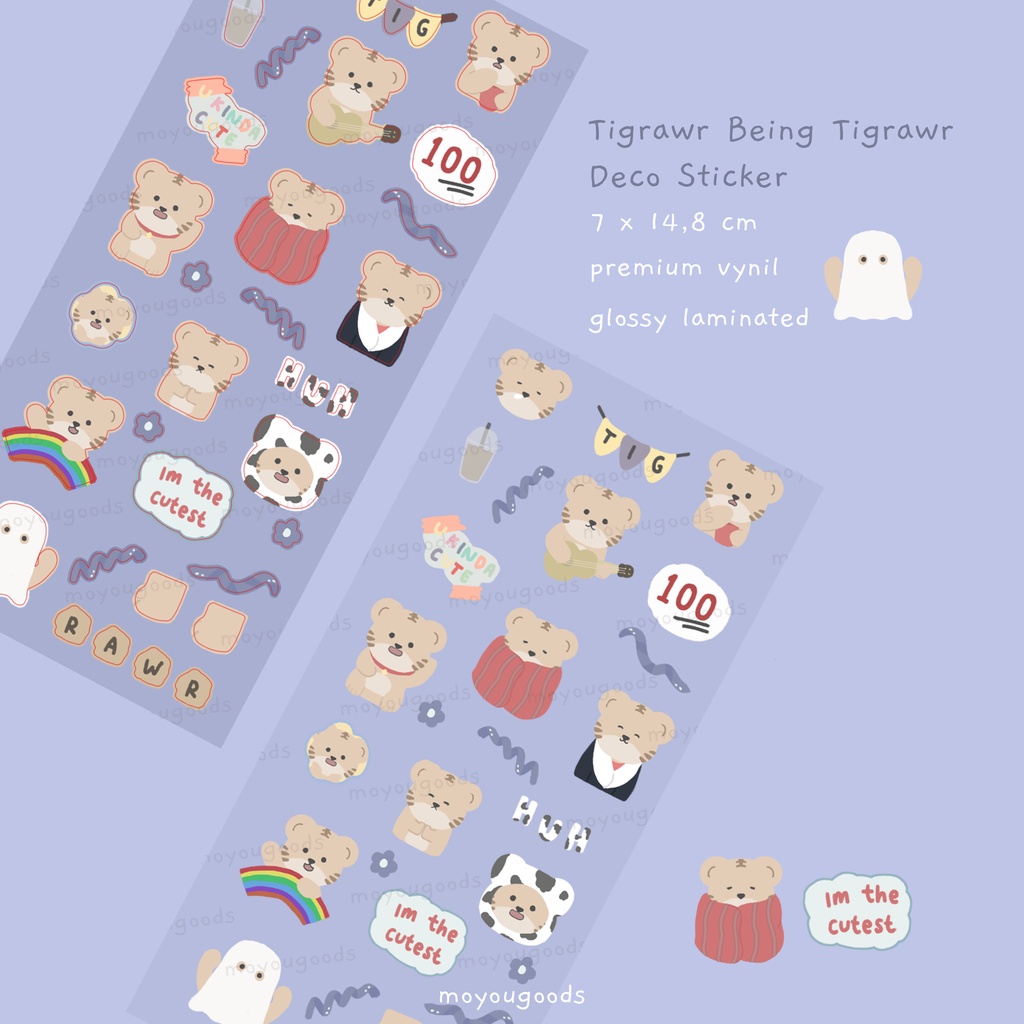 

Tigrawr Being Tigrawr Deco Sticker by Moyou Goods | Stiker Macan Tiger Lucu Cute