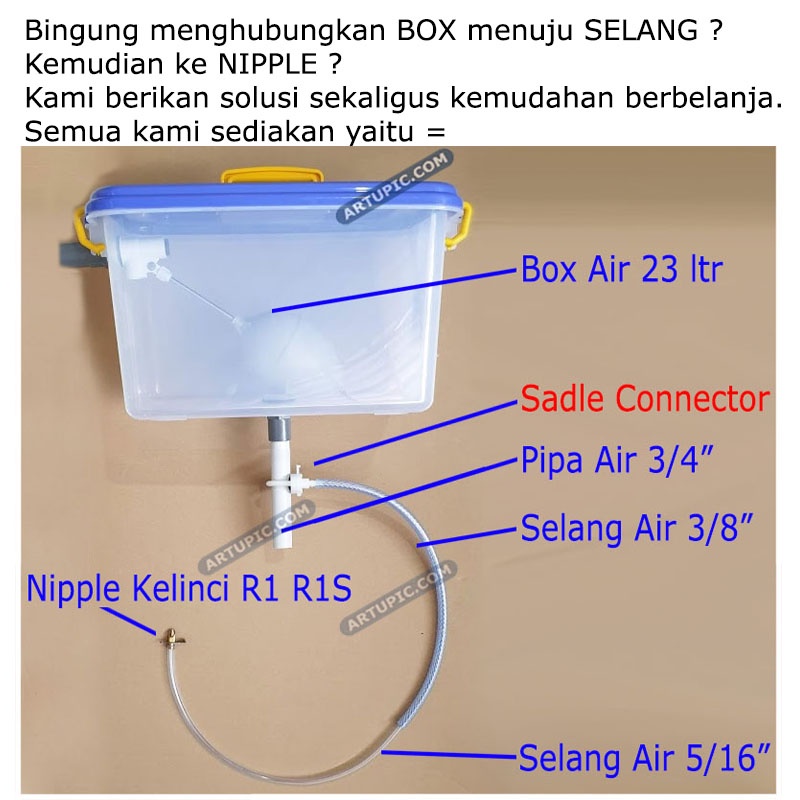 Alat Tempat Minum Nipple Kelinci R2 Otomatis Hamster nepel nipel niple minum kelinci rabbit Artupic