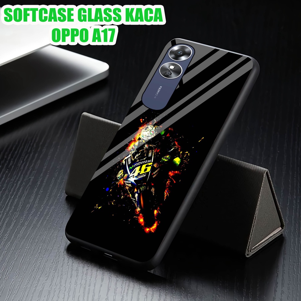 Softcase Glass Kaca OPPO A17 - Case Hp Pelindung Handphone OPPO A17 [ A83]