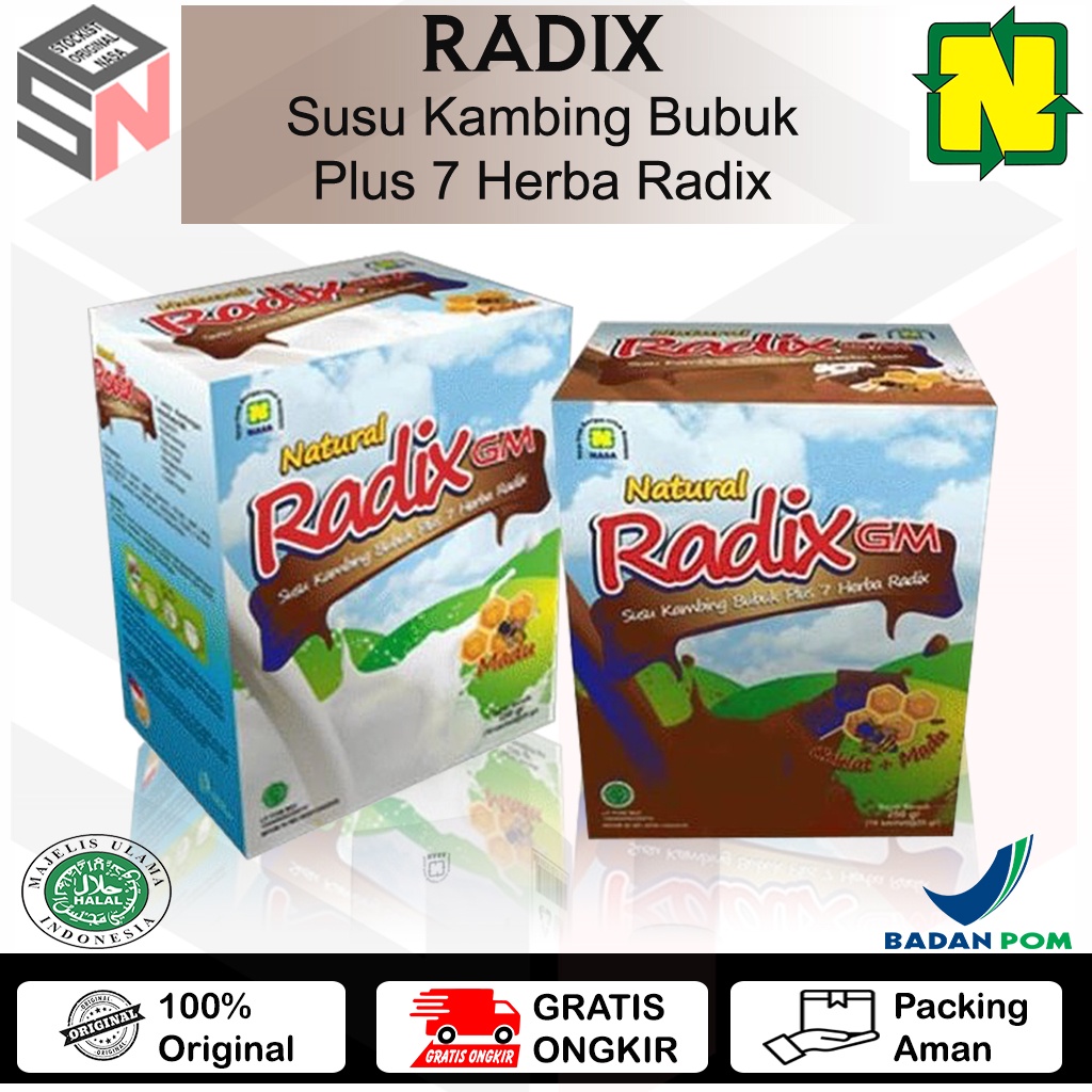 

Natural Radik GM Susu Kambing Bubuk Plus Krim Nabati Radix