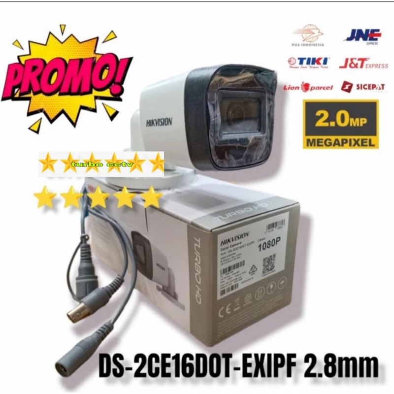 KAMERA CCTV HIKVISION HYBRID 2MP OUTDOOR DS-2CE16DOT-EXIPF BISA AHD, TVI,