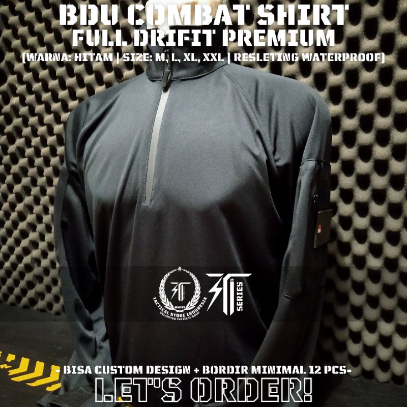 BDU COMBAT SHIRT FULL DRIFIT HITAM